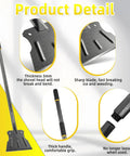 Heavy Duty Workhorse Garden Flat Shovel With 59 Inch Steel Handle And A 9.5 Inch Wide Blade, showing close-up details and grip.