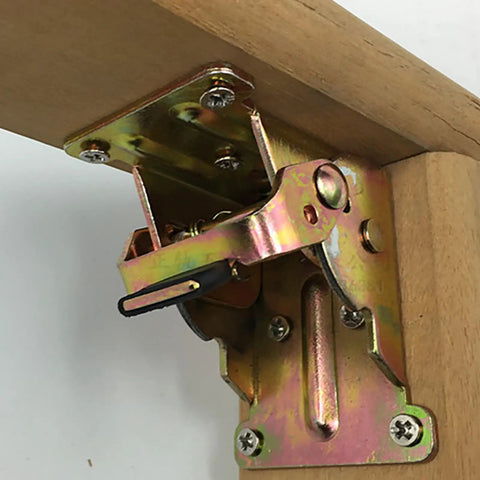 Heavy Duty Spring-Activated Folding Hinges 4 Pack For Table Legs And Bed Frames Positive Lock 90-Degree Stop close-up view