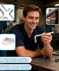 Man holding Professional 10 Piece Metric Hex Key Set In Cr-V Steel With Rust-Resistant Ring Holder