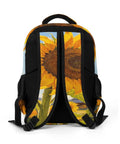 Country Sunflower Landscape Unisex Backpack with breathable straps, showcasing a sunflower print for travel and everyday use