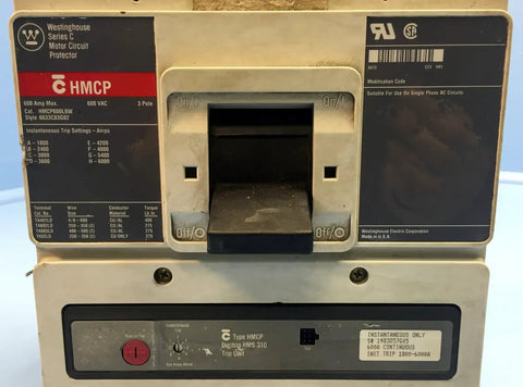 Hmcp600L6W Series C Motor Circuit Protector L Frame industrial circuit breaker with 600V, designed for heavy duty electrical panels.