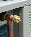 Professional Grade Beefy Brass Refrigeration Valve Caps With Slick Knurled Nozzles For Ac Systems And Coolant Lines Leak Proof Field Service Covers No Sweat Maintenance 30 Pack on HVAC system.
