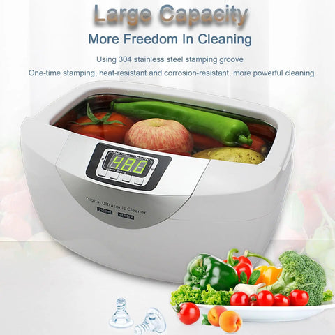 Pro Grade Digital Ultrasonic Cleaner With Heater 2.5L Large Capacity And 5 Timer Settings for jewelry, glassware, and instruments