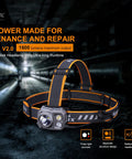 HP25R v2.0 USB C Rechargeable Headlamp Bundle With Backup Battery, 1600 Lumen Spotlight, in a dimly lit tunnel setting
