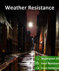 Dark rainy alleyway illuminated by 300W LED Parking Lot Light with Adjustable Slip Fitter Mount Dusk To Dawn Photocell 5000K