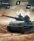 Dual RC Battle Tank Set With Infrared Shooting, Realistic Lights And Sounds, 1 28 Scale German Tiger Tank on dirt path