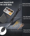 Hella Durable Zinc Alloy Hand Drill Set With Six Hundred Eye Screws Ten Precision Bits And Fifteen Keychain Rings Sweet For Resin Crafting Diy Epoxy Molds And Creative Hobby Vibe Projects, featuring a stainless steel drill and bits.
