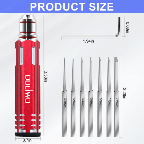 Image showing Model Scriber Tool For Resin And Gundam Carving With Seven Blades 0.1 0.2 0.4 0.6 0.8 1.0 2.0mm Dope