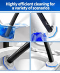 Disposable Toilet Brush With Holder And Extended Magic Wand Handle, 40 Replacement Sponge Heads cleaning toilet bowl