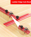 Professional Stair Tread Template Tool With Solid Aluminum Measuring Jig for precise angle and depth readings on wood.