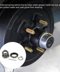 Heavy Duty Axle Bearing Kit For 3500 Lb EZ Lube Spindle 84 inner outer bearings grease seals hub installation view