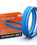 Aramid-Corded Blue Kevlar V-Belt 1/2 In W X 53 In OC For Lawn Mowers shown with packaging