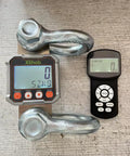 5 Ton Tension Dynamometer Force Gauge With Wireless Remote For Cable And Rope Pull Or Push Heavy Duty Crane Hanging Digital Scale Up To 11000 Lbs Maximum Load And 10000 Lbs Readout Range Tare Zero Peak Hold And Accumulating Readouts, with shackles and remote