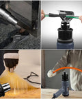 Heavy Duty 1800W Heat Gun With Variable Temperature From 122F To 1202F, Two Settings, Overheat Protection, And Four Nozzle Attachments For Shrinking PVC, Bending Pipes, And Paint Stripping, A Real DIY Workhorse in action showcasing pipe bending, paint stripping, and PVC shrinking.