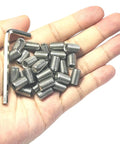 Durable 304 Stainless Steel Set Screws 30 Piece Pack Five Sixteenth Thread Twenty Four Per Inch Hex Socket Grub Screws With Allen Wrench For Machinery And Heavy Duty Hardware ZDingTech displayed in hand