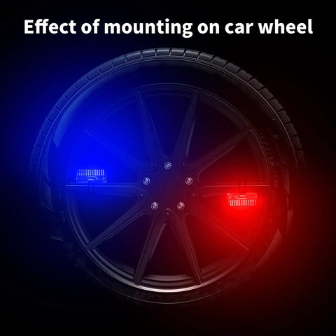 Rechargeable Bike Wheel Lights 2 Pack Weatherproof Spoke Lights For All Wheel Sizes Seven Color Changing With Motion Sensor Auto On Off Ride Ready effect on car wheel