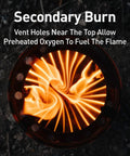 Top view of Go To Campfire Wood Burning Stove For Backpacking Portable Stainless Steel Stove For Outdoor Cooking in use