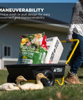 Poly Dump Cart With Foldable Handle 2-Wheel Garden Wagon 4 Cubic Feet Capacity 300 Lb Load Utility Cart carrying feed bags