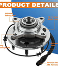 Front Wheel Hub Bearing Assembly Pair for 2005-2008 Ford F-150 4WD and 2006-2008 Lincoln Mark LT 6-Lug With ABS Sensor