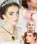 Variety of jewelry from Beginner Resin Craft Kit With Molds And Silicone For Epoxy Resin Projects Includes Dried Flowers Foil Flakes.