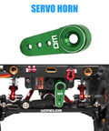 Emax ES08MAII 12g RC Servo With Metal Gear For Axial SCX24 Upgrade Kit, green anodized servo horn and mounting detail