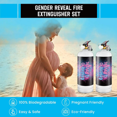 Large Fire Extinguisher Smoke Bomb Set For Gender Reveal Two Pack Pink Or Blue Biodegradable Corn Powder Baby Shower Party Supplies Hella Fun Boy Or Girl Celebration Gear