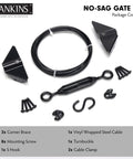 Anti Sag Gate Kit For Wooden Fence And Outdoor Wood Gate Repair Black Cable Support Set With Heavy Duty Stainless Steel 7x7 Cable