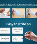 Easy to write on, waterproof white write on label stickers made from durable polypropylene with permanent adhesive.