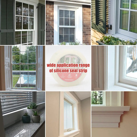 Indoor And Outdoor Clear Window Weather Sealing Tape For Draft Prevention on different window types.