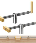 Three Quarter Inch Bench Dog Clamp Set For Woodworking Adjustable Workbench Stop Low Profile Clamp Kit For Fast Holddowns And Custom Bench Tops Ideal For Home Workshops And Professional Shops. Brass jaws with steel screw and handle set