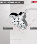 Five Settings Brushed Nickel Shower Head With H2Okinetic Spray For Spa Worthy Showers, 6 Inch Round, Lumicoat Stainless Finish
