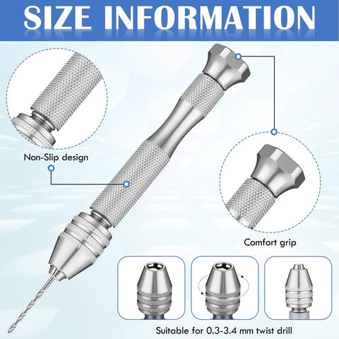 59 Piece Hand Drill Bits Set With Pin Vise And Micro Twist Bits Including 10 Tungsten Carbide Bits For Resin Polymer PCB