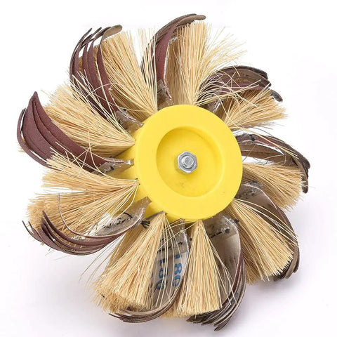 Heavy Duty Sisal Buffing Wheel With 6Mm Shank For Metal Polishing Deburring And Scribing Tasks On Steel Aluminum Wood Or Plastic Surfaces