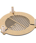 Bahtinov Mask For Telescopes 60 To 90mm Acrylic Fishbone Focusing Plate with brass screws, showing top angle.