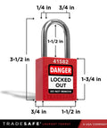 Red Lockout Padlocks Set Ten Keyed Alike With Two Keys Per Lock For Lockout Tagout Stations OSHA Compliant Premium Grade Use