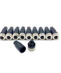 Row of 5 Pin A Code M12 Female Circular Connectors IP67 Waterproof for PG7 Cable with one connector spotlighted