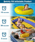 Portable Electric Air Pump 460W Quick Fill Inflator with hose inflating pool ring, boat, and air mattress in 15s, 50s, 3m