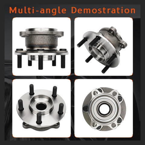 Multi-angle view of Rear Wheel Hub And Bearing Assembly For Mazda CX-5 AWD 2013-2023 5-Lug Without ABS Drop-In Replacement 512551