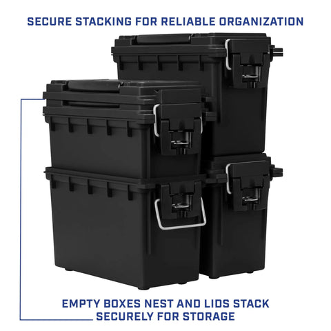 Lockable Stackable Ammo Storage Box For Home Range And Outdoor Use Made In USA Fits 30 Caliber 9mm 5.56 And More Versatile Organizer