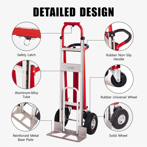 Heavy Duty Aluminum Folding Hand Truck With 770 Lb Capacity And Rugged Non Slip Wheels Engineered For No Sweat Moving Smooth Garage Hauls And Total Flex On Busy Job Sites Or Tight Storage Spaces