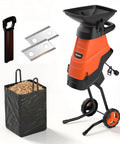 Powerful 15 Amp Electric Wood Chipper Shredder With 1.75 Inch Cutting Capacity For Branches And Twigs, Corded Chipper
