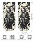 Scythe Themed Dope Ankle Socks For Men And Women Breathable Athletic Low Cut Socks With Durable Print featuring grim reaper design