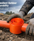 Heavy Duty Electrical Conduit Pipe Connector For A Rock Solid Thread Lock And No Sweat Setup On Outdoor Junction Boxes That Keep Rain And Moisture Out Of Your Wiring Runs, shown in orange with gloves on.