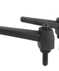 Pack Of 2 Push Button Ratchet Level Adjustable Handles With Threaded Stud 1/4 By 20 TPI For Quick Adjustments Nylon Handle