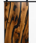 Live Edge Black Walnut Barn Door Handcrafted In Minnesota Made To Order One Of A Kind Custom Wood Sliding Door For Modern Rustic Homes Hand Finished With Rich Grain And Natural Edge Details