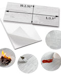 Easy Peel And Stick Three Inch By Six Inch White Birch Subway Backsplash Tiles set of one hundred pieces with dimensions and texture.