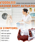 Rock Solid Washer Shift Actuator Compatible With Whirlpool And Crosley Front Load Machines, detailed view of actuator part.