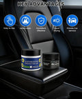 Toyota Leather Repair Kit 8-Piece Leather And Vinyl Scratch Restorer for Steering Wheel, Seats, Interior shown on car seat.