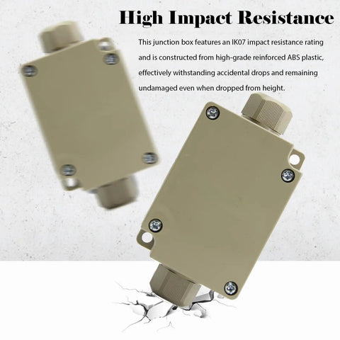 IP68 Waterproof Outdoor Junction Box 3 Way Splice Enclosure IK07 Impact Resistant ABS Construction