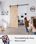 36 Inch By 84 Inch Solid Spruce Sliding Barn Door With A Six Point Six Foot Hardware Kit And Included Handle Assembly Required